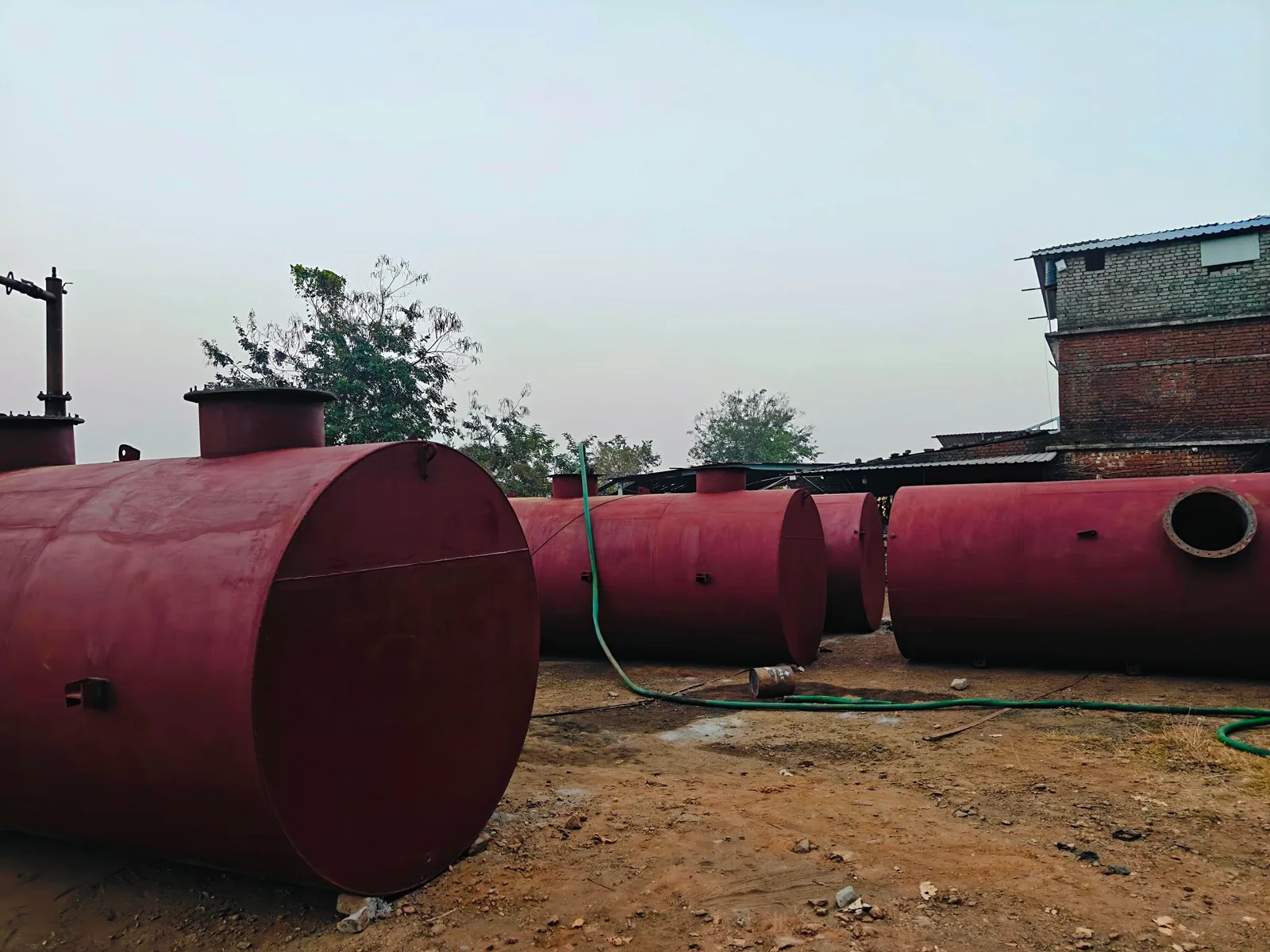 MS storage tanks ready for dispatch from Singh Engineering Works yard in Ranchi