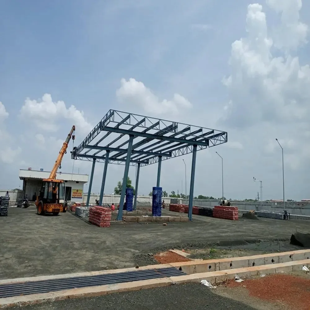 Canopy Erection in Progress · Crane Lift on Site